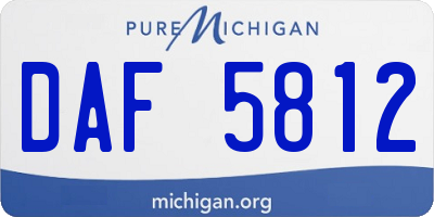 MI license plate DAF5812