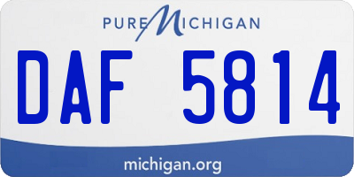 MI license plate DAF5814