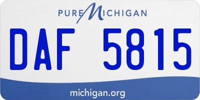 MI license plate DAF5815