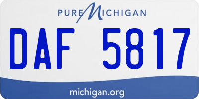 MI license plate DAF5817