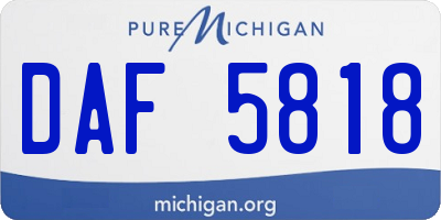MI license plate DAF5818