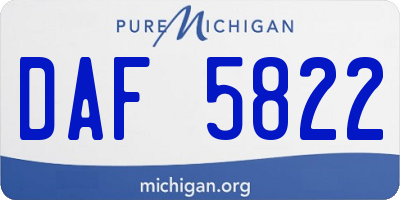 MI license plate DAF5822