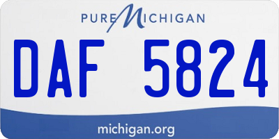 MI license plate DAF5824