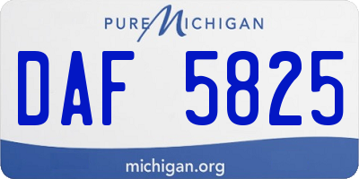 MI license plate DAF5825