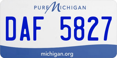 MI license plate DAF5827