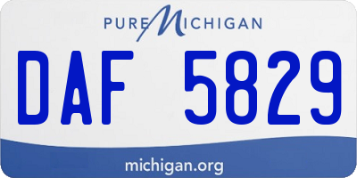 MI license plate DAF5829