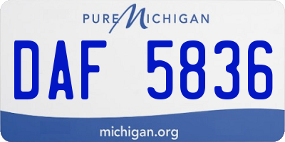 MI license plate DAF5836