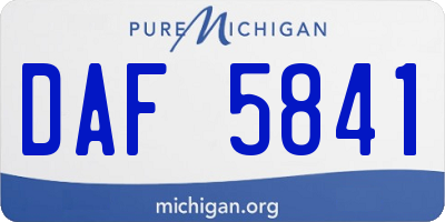 MI license plate DAF5841