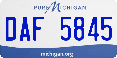MI license plate DAF5845