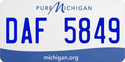 MI license plate DAF5849