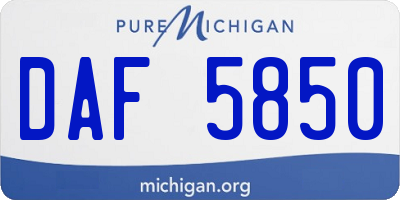 MI license plate DAF5850