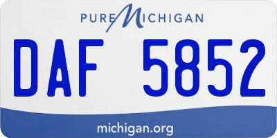 MI license plate DAF5852