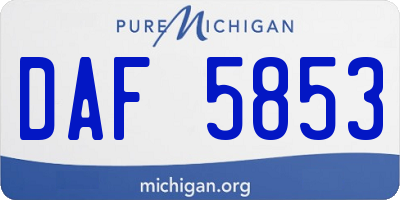 MI license plate DAF5853
