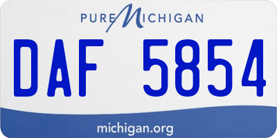 MI license plate DAF5854