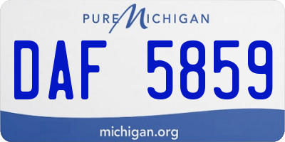 MI license plate DAF5859