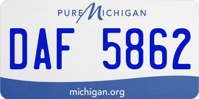 MI license plate DAF5862