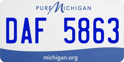 MI license plate DAF5863