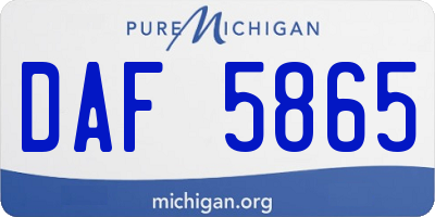 MI license plate DAF5865