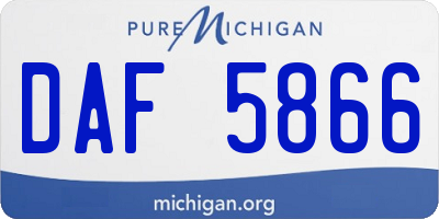 MI license plate DAF5866