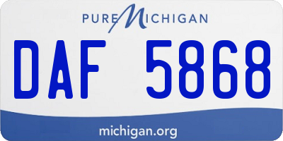 MI license plate DAF5868