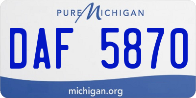 MI license plate DAF5870