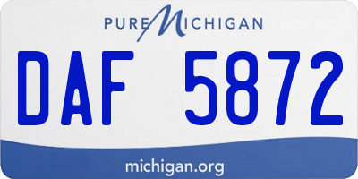 MI license plate DAF5872