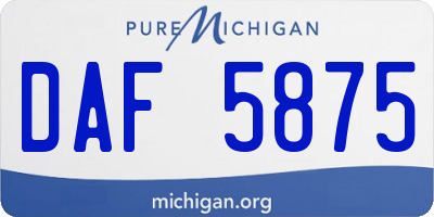 MI license plate DAF5875