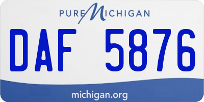 MI license plate DAF5876