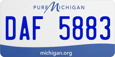 MI license plate DAF5883