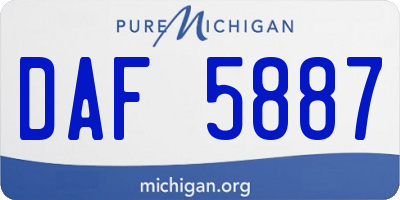 MI license plate DAF5887
