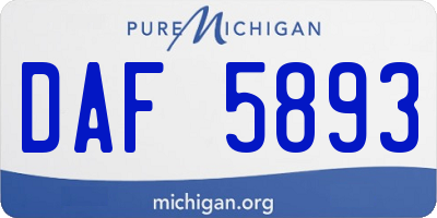MI license plate DAF5893