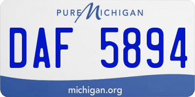 MI license plate DAF5894
