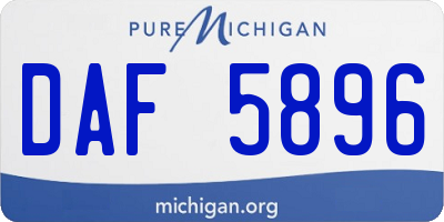 MI license plate DAF5896