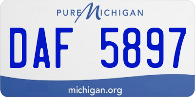 MI license plate DAF5897