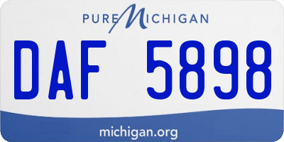 MI license plate DAF5898