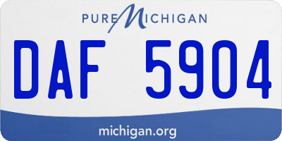 MI license plate DAF5904