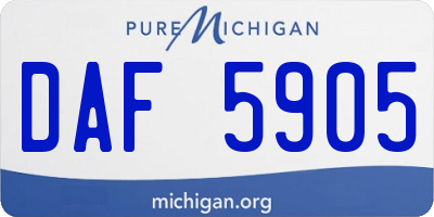 MI license plate DAF5905