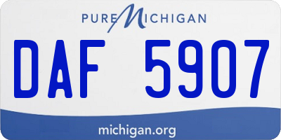 MI license plate DAF5907