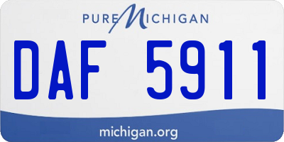 MI license plate DAF5911