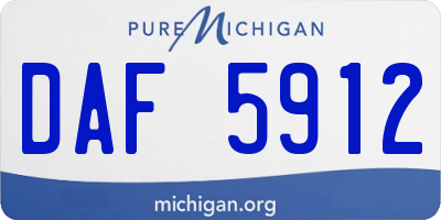 MI license plate DAF5912