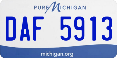 MI license plate DAF5913