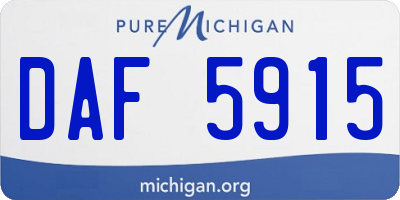 MI license plate DAF5915