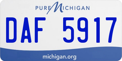 MI license plate DAF5917