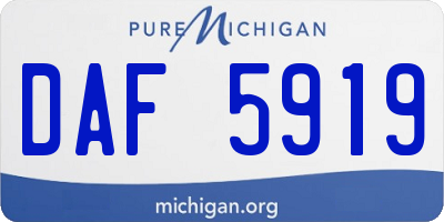 MI license plate DAF5919
