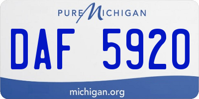 MI license plate DAF5920