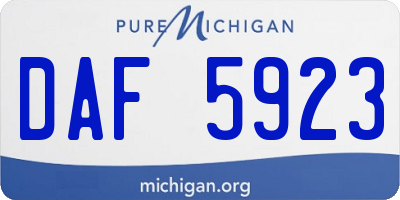 MI license plate DAF5923