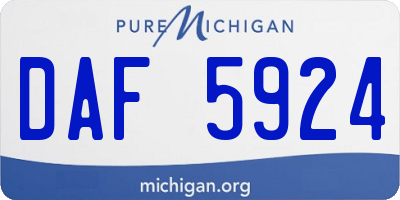MI license plate DAF5924