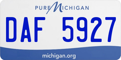 MI license plate DAF5927