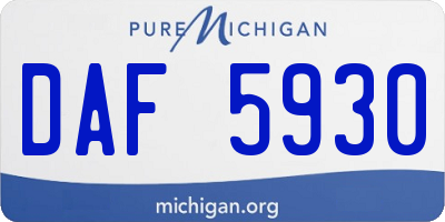 MI license plate DAF5930