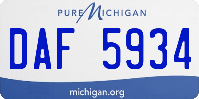 MI license plate DAF5934
